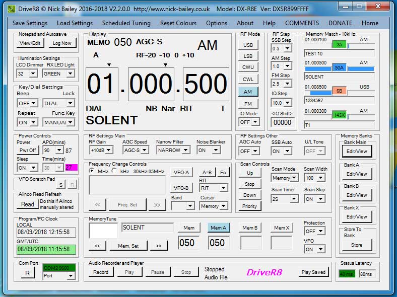 DriveR8 Main Panel for DX-R8